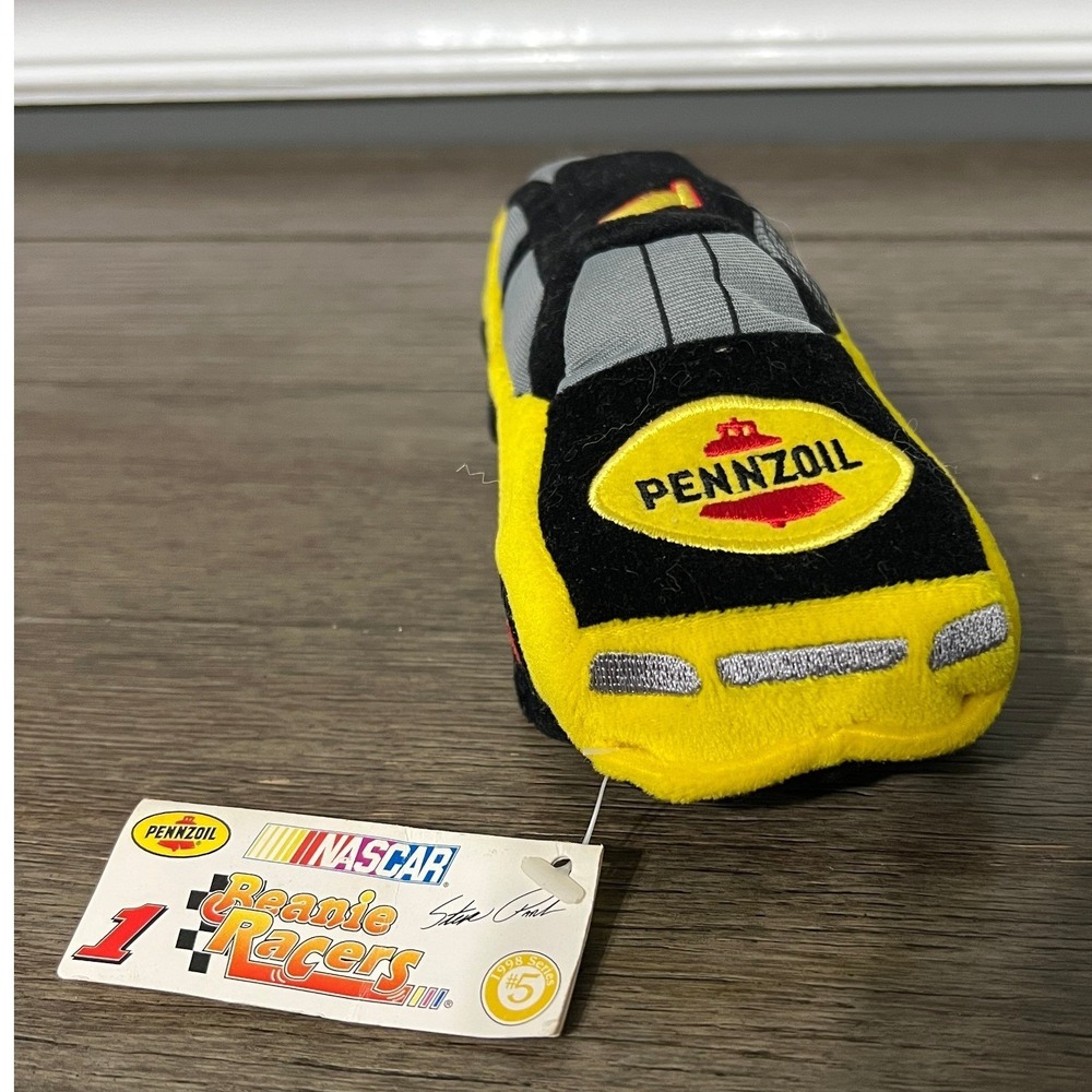 NASCAR Pennzoil Beanie Racers Plush Race Car‎ #1 Kids Toy Gift
